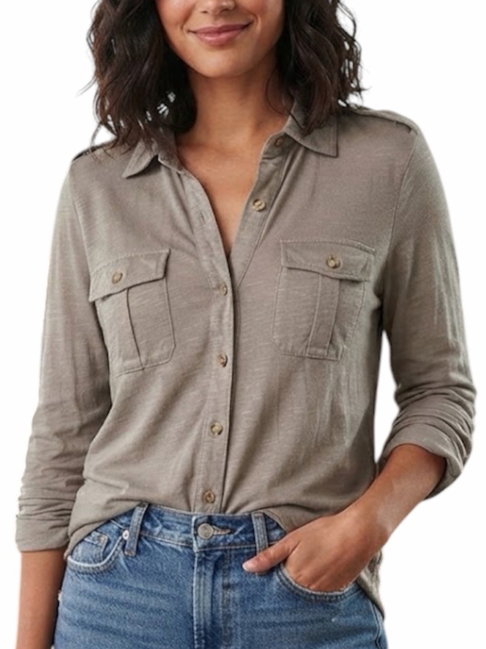 REVAMPED Camo Utility Button Down Shirt Gorpcore Grunge Large L